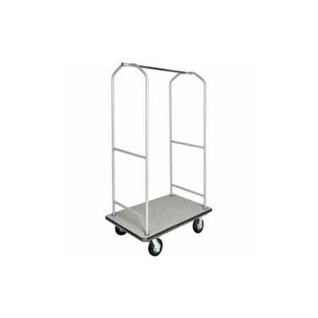 Central Specialties Ltd. - Csl CSL Economy Bellman Cart Silver Metallic, Gray Carpet & Black Bumper, 6in Polyurethane 2005BK-060-GRY